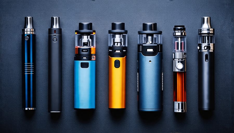 Different types of vaping devices used for THC and CBD consumption